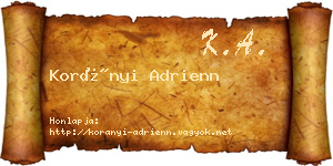 Korányi Adrienn névjegykártya