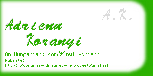 adrienn koranyi business card